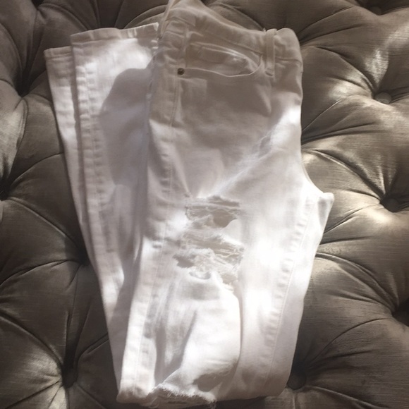 SOLD Frame Le Color Ripped Skinny Jeans in White - Picture 6 of 6